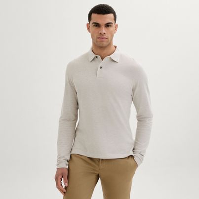 Beige melange polo shirt | Tailor Store®